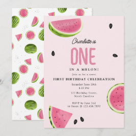 Convites Um no aniversário do verão de Melon Watermelon