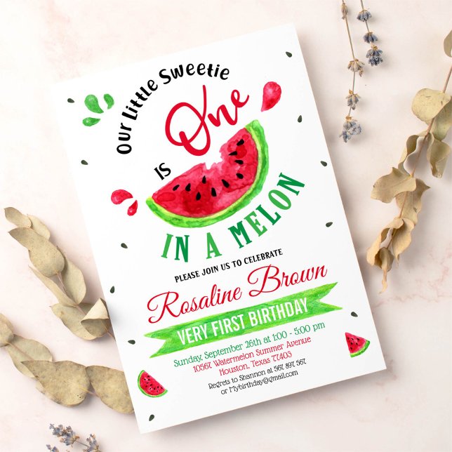 Convites Um no melão Primeiro Aniversário (Criador carregado)