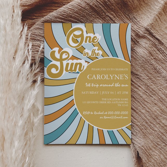 Convites Um No primeiro aniversario De Retrorização Sun Sun (Criador carregado)