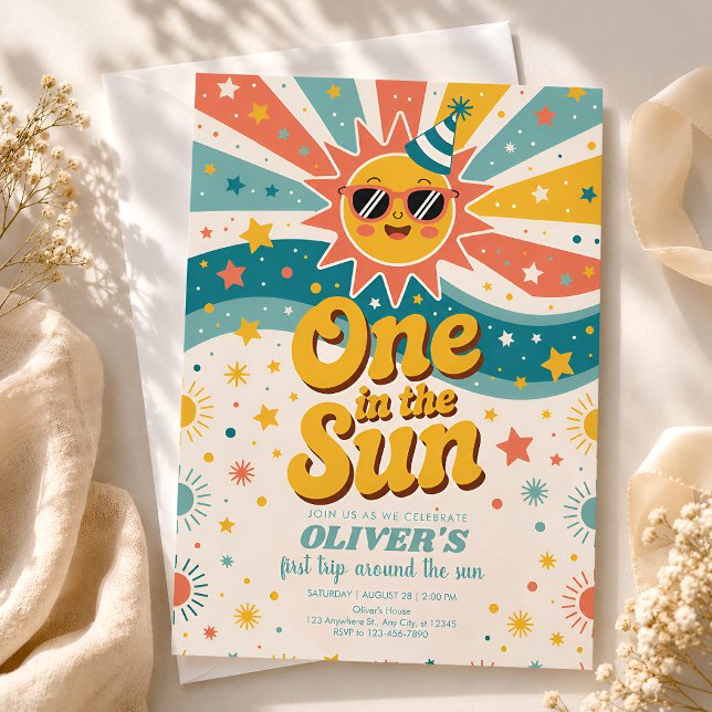 Convites Um no Sol Aniversário de 1 ano ao Sol  (Criador carregado)