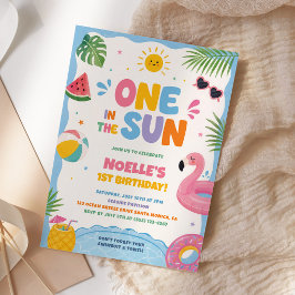 Convites Um no Sol Aniversário de 1 Ano Festa na Piscina Ca