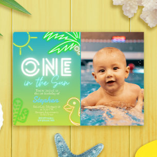 Convites Um no Sol - Festa na Piscina