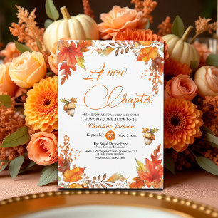 Convites Um novo Capítulo Chá de Noiva Boho Floral Outono