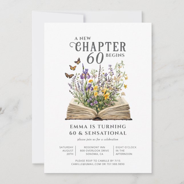 Convites Um Novo Capítulo Começa 60 e Aniversário Sensacion (Frente)