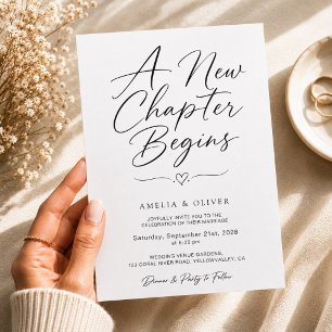 Convites Um Novo Capítulo Começa Casamento Minimalista Mode