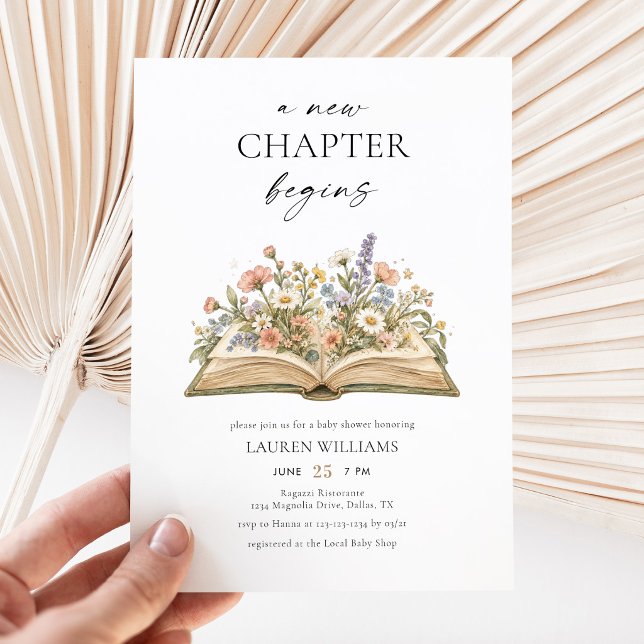 Convites Um Novo Capítulo Começa Chamada de Bebê Flor Silve (Criador carregado)