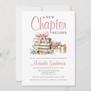 Convites Um Novo Capítulo Começa Chaveirinhos Rosa Livros C