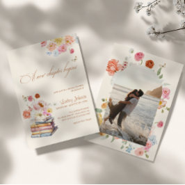 Convites Um Novo Capítulo Começa Chuveiro de Noiva Floral F