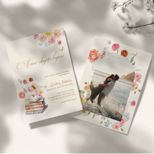 Convites Um Novo Capítulo Começa Chuveiro de Noiva Floral F