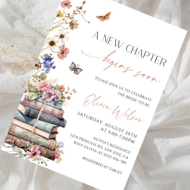 Convites Um Novo Capítulo Começa Em Breve Festa de Chá de N (Criador carregado)