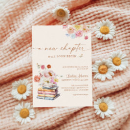 Convites Um Novo Capítulo Começa Livros Florais De Chá de p