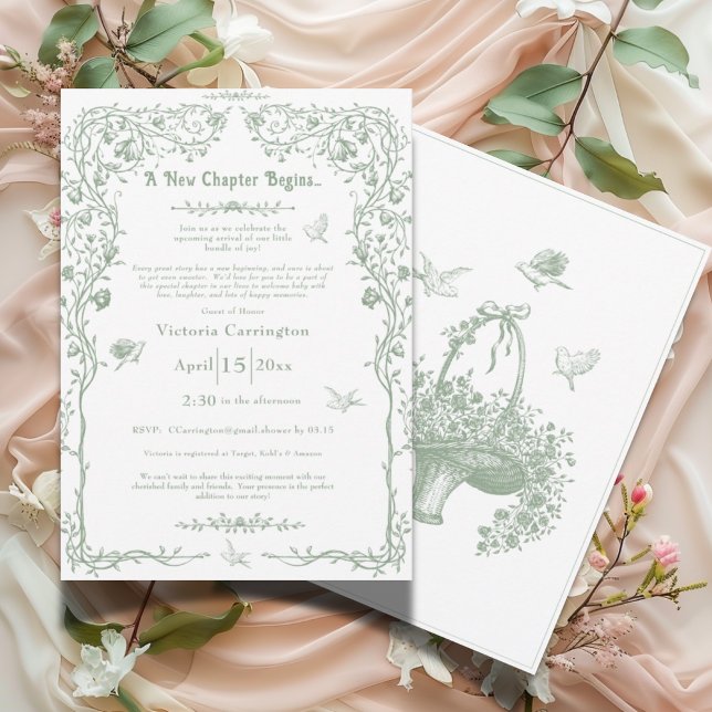 Convites Um Novo Capítulo Começa O Chá de fraldas Elegante  (Criador carregado)