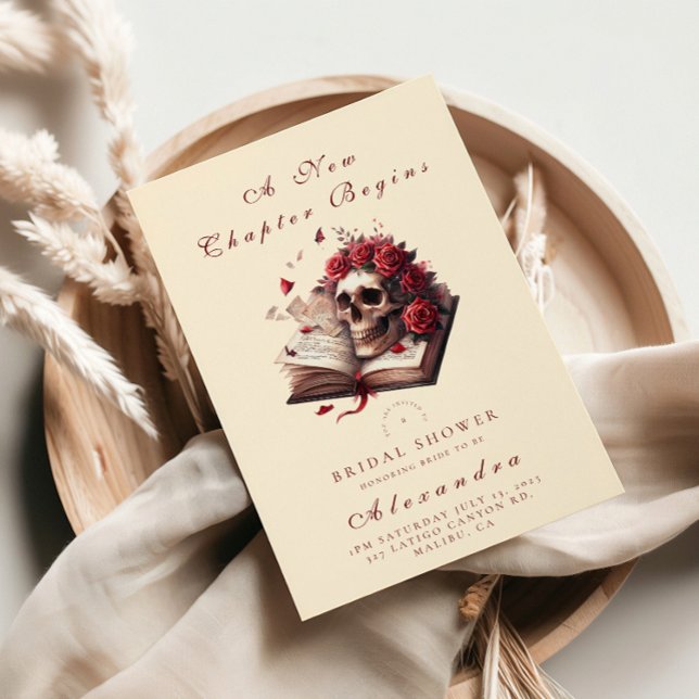 Convites Um novo capítulo começa o chá de panela gótico (Criador carregado)