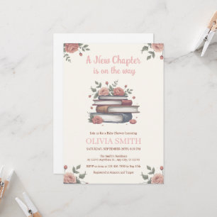 Convites Um Novo Capítulo Está a Caminho, Livros Com Flores