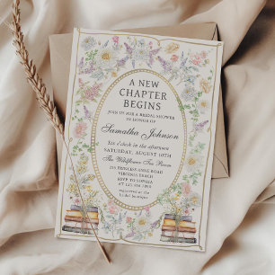 Convites Um novo capítulo Floral Storybook Chá de Noiva