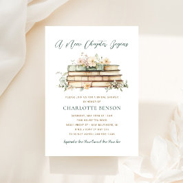 Convites Um Novo Capítulo Livro Floral Tema Chá de panela