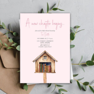 Convites Um novo capítulo Mini Biblioteca Livros Chá de fra