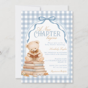 Convites Um Novo Capítulo Urso Livro de Histórias Chá de Be