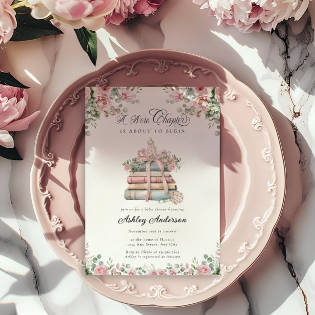 Convites Um novo Chá de fraldas de Storybook de capítulo (Criador carregado)