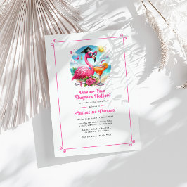 Convites Um ou Dois Graus Mais Quente Graduado Flamingo Ros