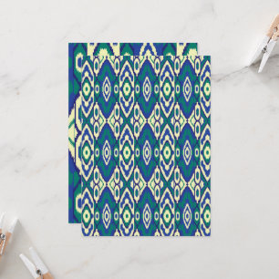 Convites um padrão azul e verde com fundo branco