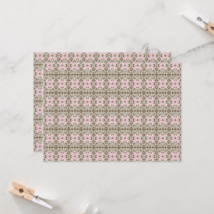 Convites um padrão cor-de-rosa e castanho sobre fundo branc