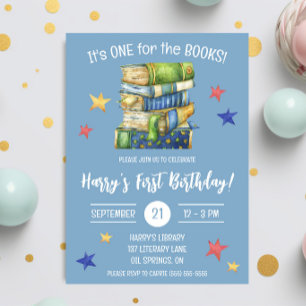 Convites Um para os Livros! Primeira Festa de aniversário i