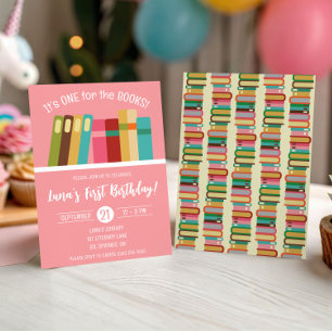 Convites Um para os Livros! Primeira Festa de aniversário i
