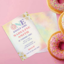 Um Pastel de Unicórnio Doce Donuts de Aniversário