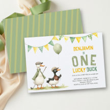 Um Pato Sortudo Golfe Par Tee Boy Aniversário de 1
