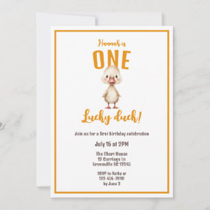 Convites Um Pato Sortudo Primeiro Aniversário 