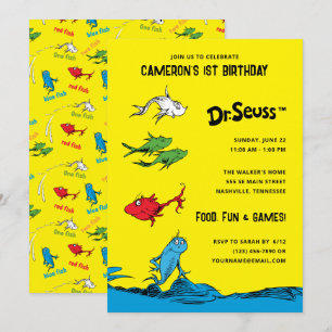 Convites Um Peixe Dois Peixes - Aniversário de Crianças