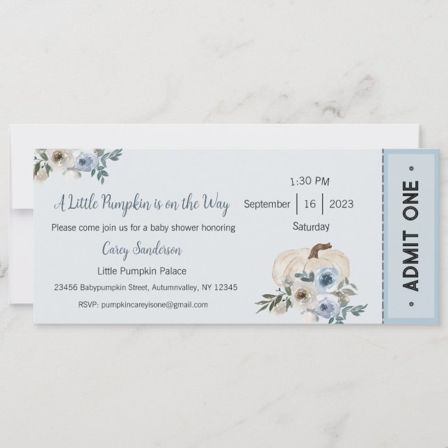 Convites Um Pequeno Abóbora a Caminho Convite, Bebê (Frente)