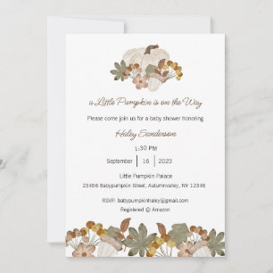 Convites Um Pequeno Abobrinha a Caminho Convite, Bebê