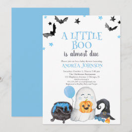 Convites Um Pequeno Boo É Quase Um Chá de fraldas Azul