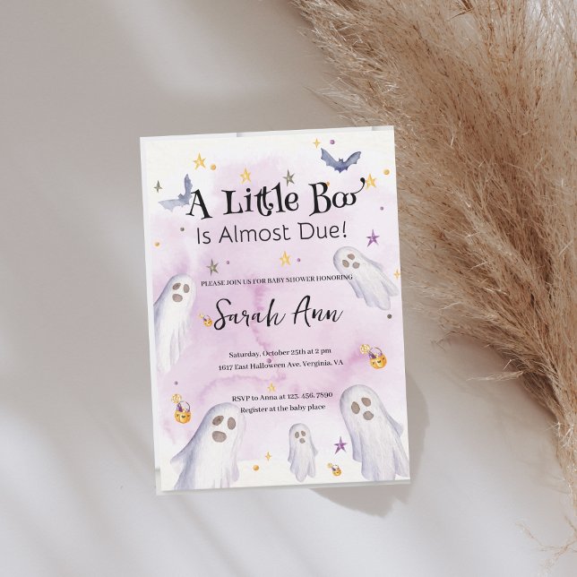 Convites Um Pequeno Boo É Quase Um Chá de fraldas Devido (A Little Boo Is Almost Due Baby Shower Invitation)