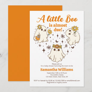 Convites Um Pequeno Boo É Quase Um Chá de fraldas Fantasma 