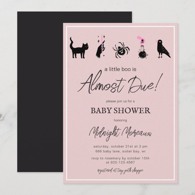 Convites Um Pequeno Boo Está Quase Para O Chá de fraldas De (Frente/Verso)