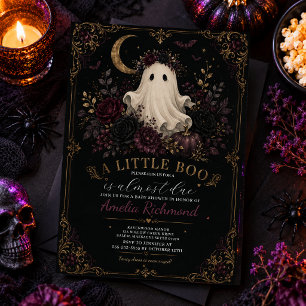 Convites Um Pequeno Boo Flor de Gothic no Chá de Bebê de Ha