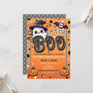 Convites Um Pequeno Boo Pontinhos de Bolinhas Chá de Bebê d