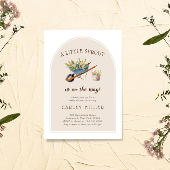 Convites Um pequeno broto está no caminho do Chá de fraldas (Criador carregado)