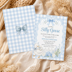 Convites Um Pequeno Chá de Bebê Cottagecore Azul de Ganso B