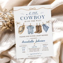 Um Pequeno Chá de Bebê Cowboy Menino