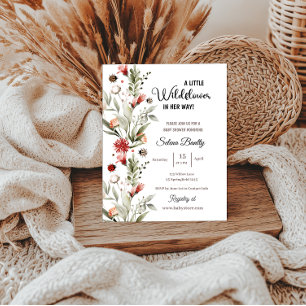 Convites Um Pequeno Chá De Bebê De Flor Selvagem Ladybug