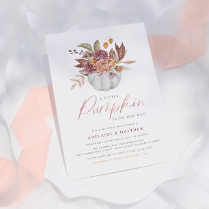 Convites Um Pequeno Chá De Bebê De Pumpkin Boho Floral Fall