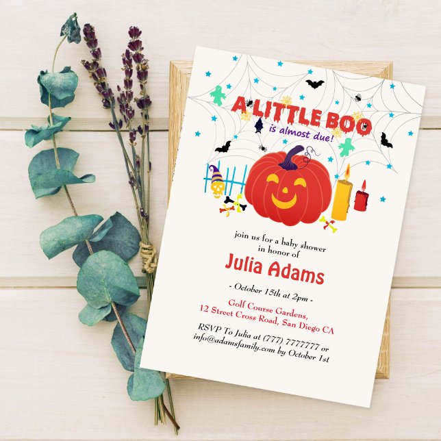 Convites Um pequeno chá de bebê do Dia das Bruxas (Criador carregado)