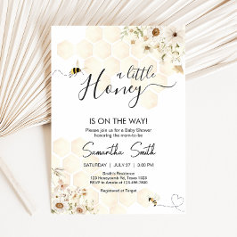 Convites Um Pequeno Chá de fraldas De Abelhas De Mel