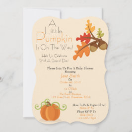 Convites Um pequeno Chá de fraldas de abóbora