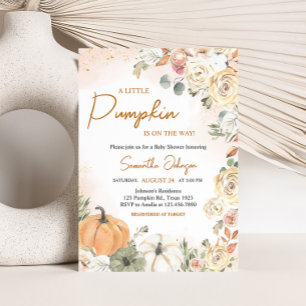 Convites Um Pequeno Chá de fraldas De Abóbora