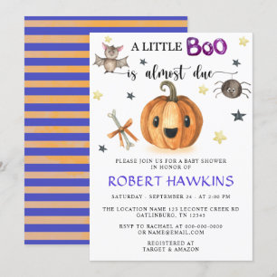 Convites Um Pequeno Chá de fraldas de Abóbora do Halloween